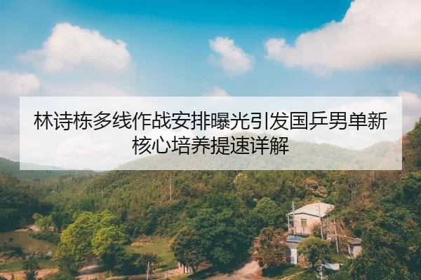 林诗栋多线作战安排曝光引发国乒男单新核心培养提速详解